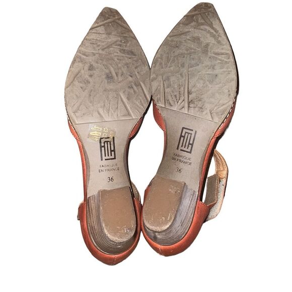 Sundance Orange Leather Shoes Size 6 - Picture 5 of 5